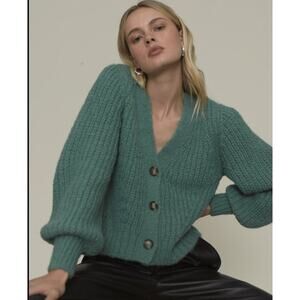 NEW Eleven Six Sara Cardigan XS S Dusty Jade Suri Alpaca Wool